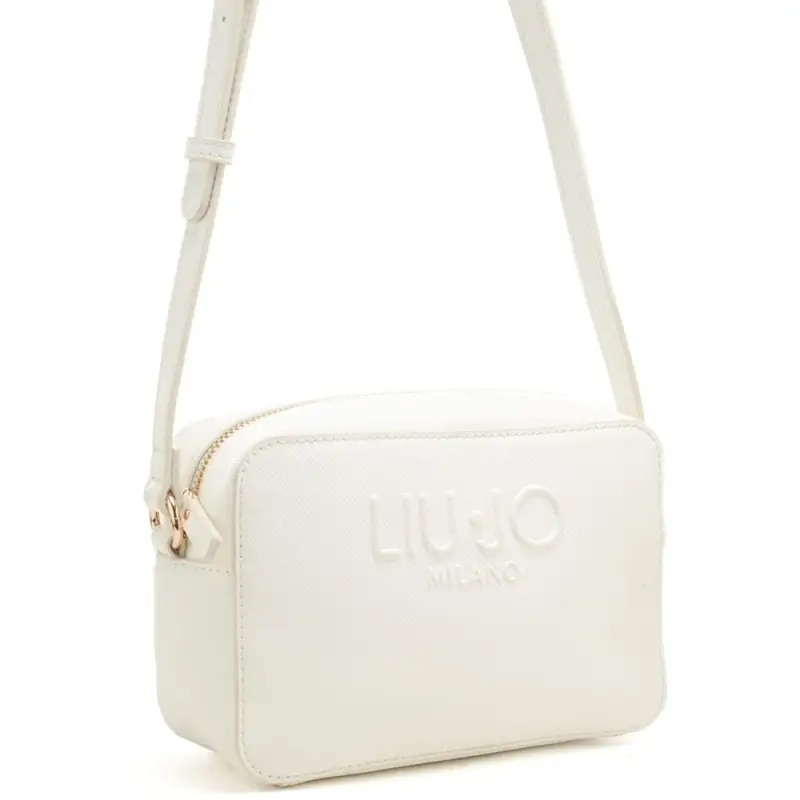 borsa camera case da donna con logo lettering in rilievo sul davanti crema miniatura 3