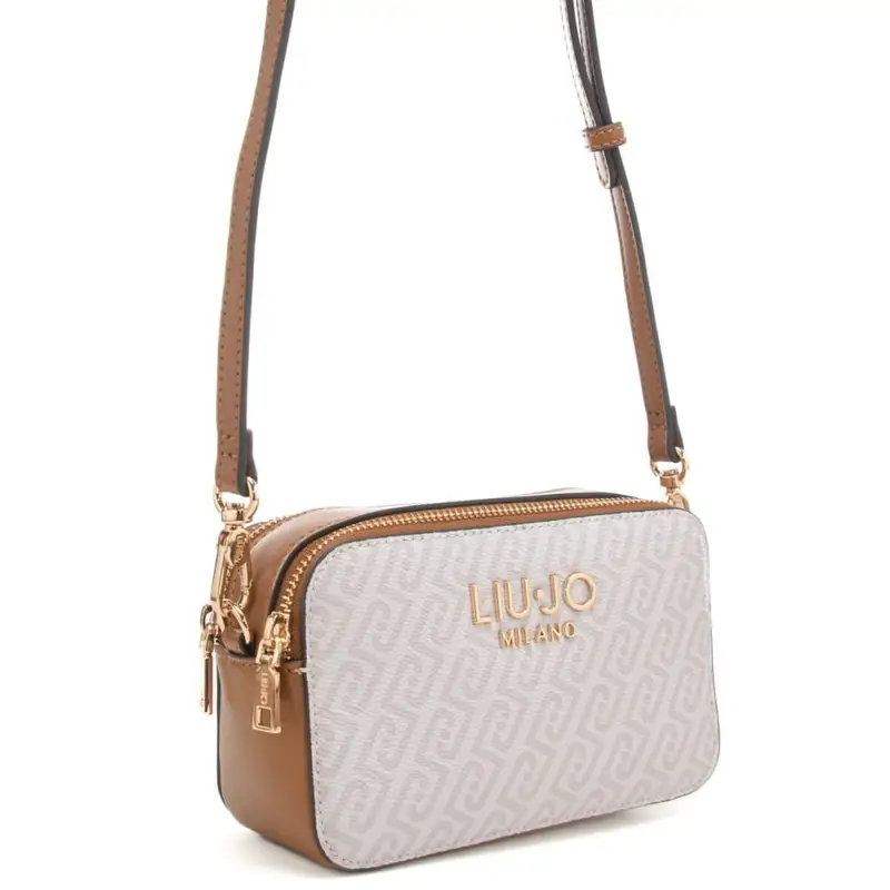 borsa camera case da donna con stampa con logo monogram all over naturale miniatura 2