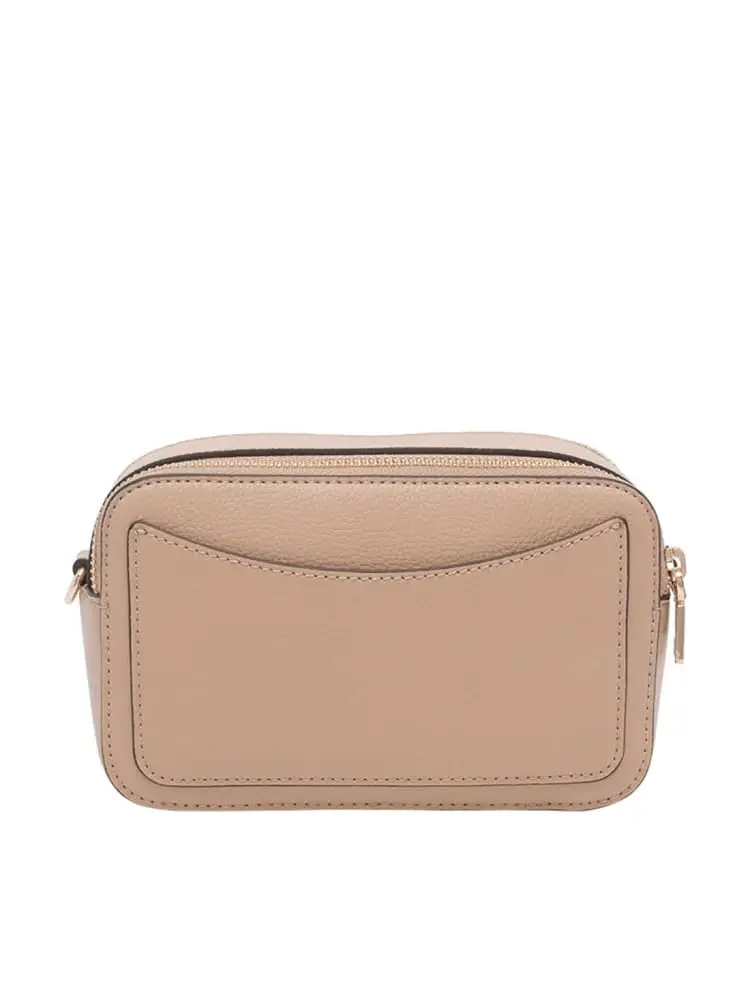 borsa camera case in ecopelle beige con logo miniatura 4