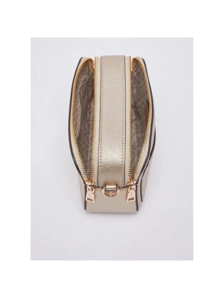 borsa camera case in ecopelle oro con logo miniatura 4