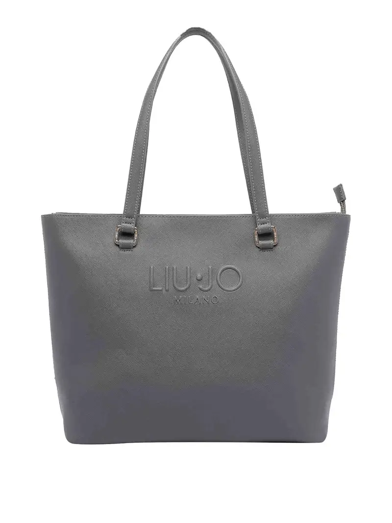 Borsa con logo Grigio