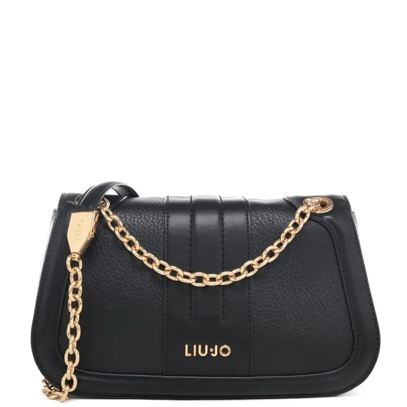 borsa crossbody da donna con inserto centrale ton sur ton nera