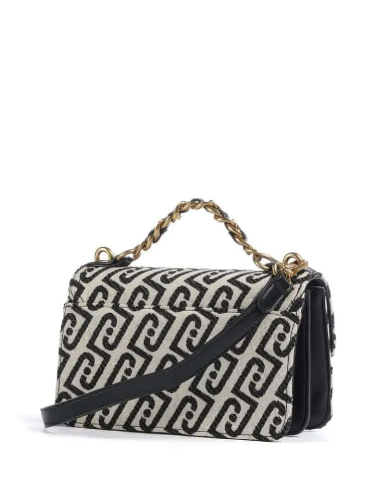 borsa donna crossbody in jacquard logo all over nero miniatura 2
