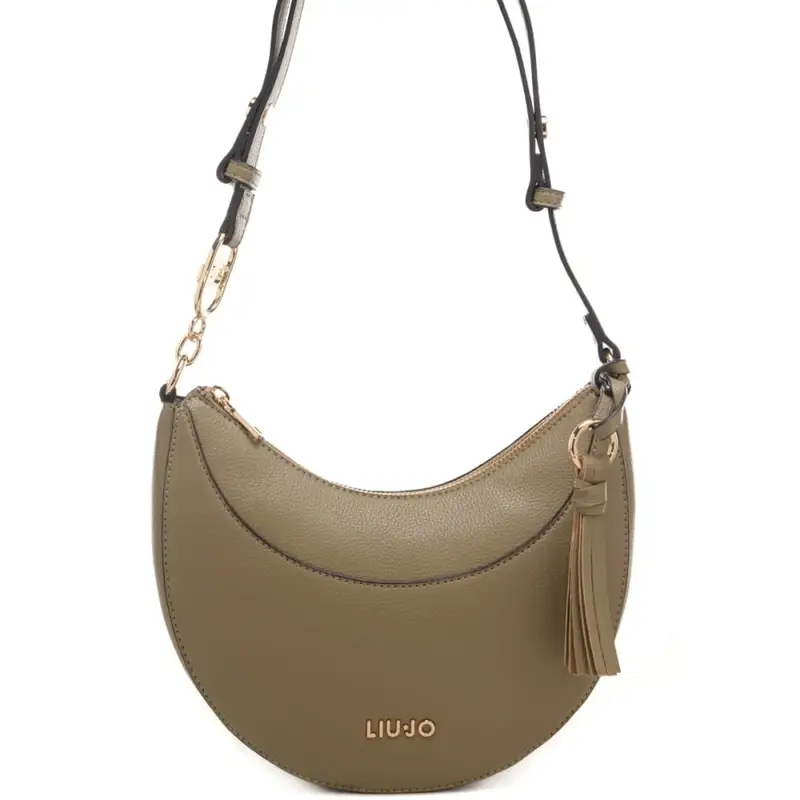 borsa hobo da donna piccola con nappina in dotazione beige scuro