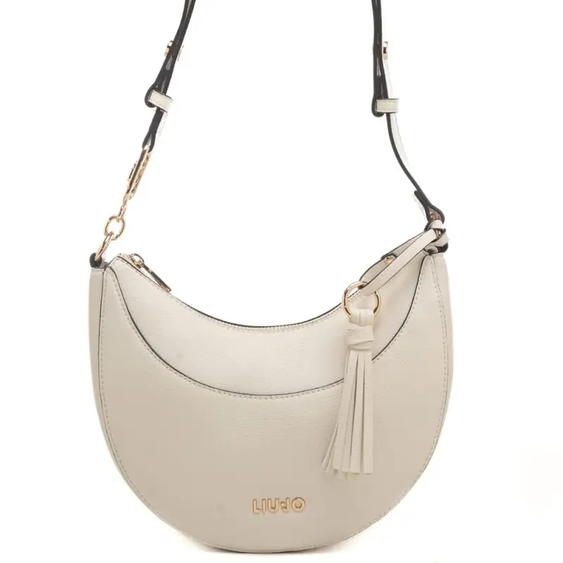 borsa hobo da donna piccola con nappina in dotazione crema