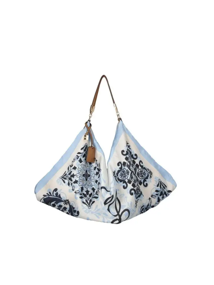 borsa in raso foulard media fantasia
