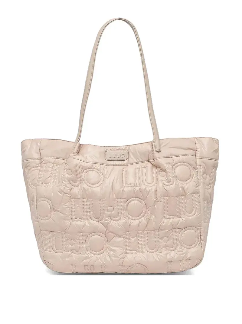 Borsa shopping trapuntata beige