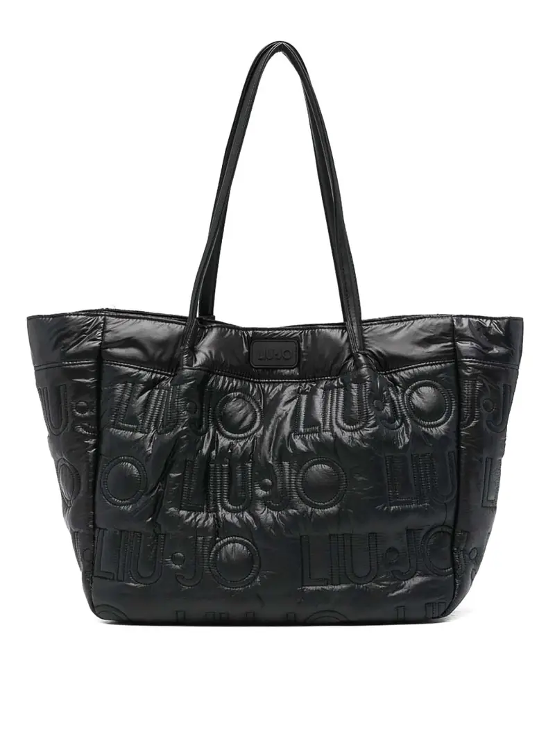 Borsa Shopping trapuntata nera Nero