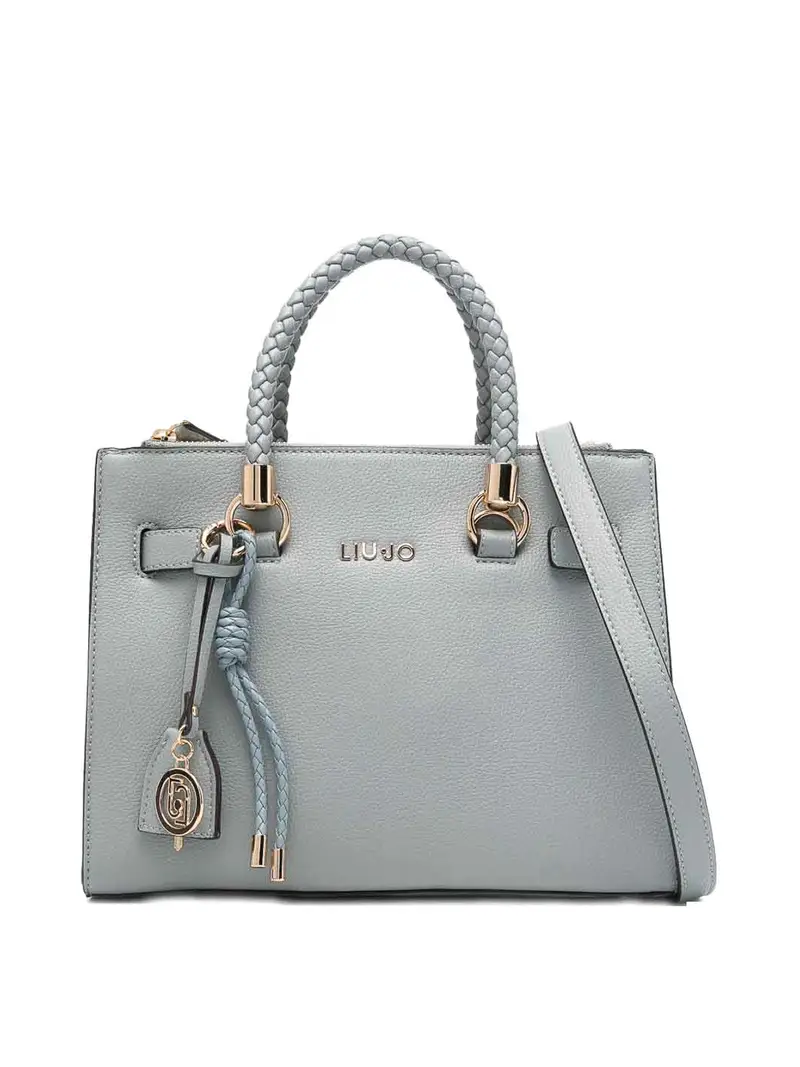 Borsa Tote Con Dettagli Oro Grigio