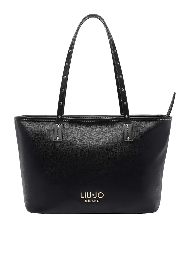 Borsa tote con logo nero