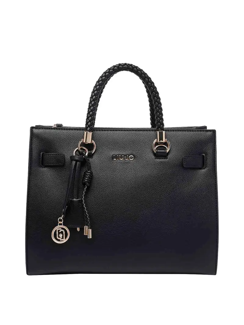 Borsa tote con logo Nero