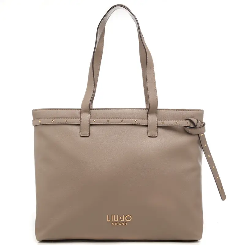 borsa tote da donna con cinturino con fibbia regolabile e borchie deserto