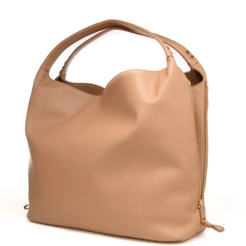 borsa tote da donna con stampa con logo monogram all over cammello miniatura 2