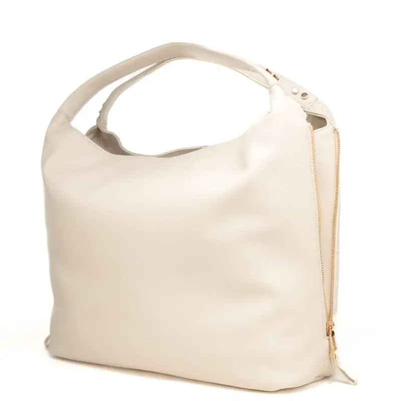 borsa tote da donna con stampa con logo monogram all over crema miniatura 2