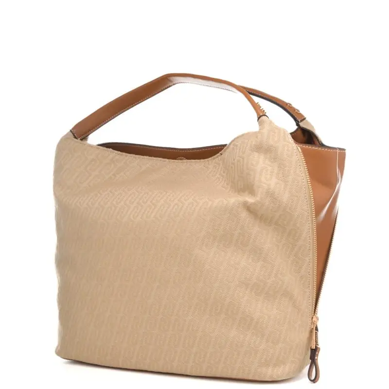 borsa tote da donna con stampa con logo monogram all over naturale miniatura 3