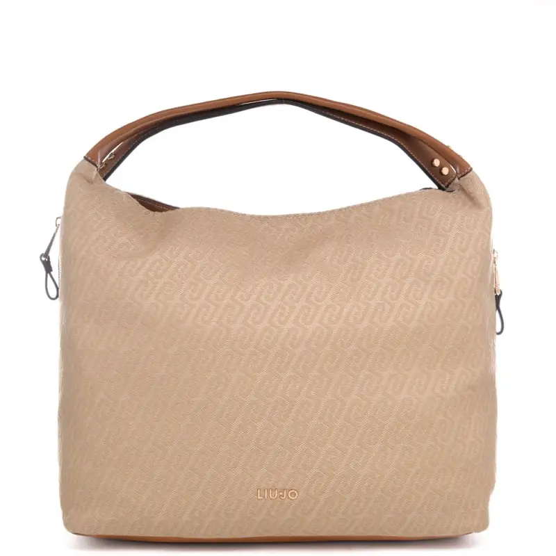 borsa tote da donna con stampa con logo monogram all over naturale