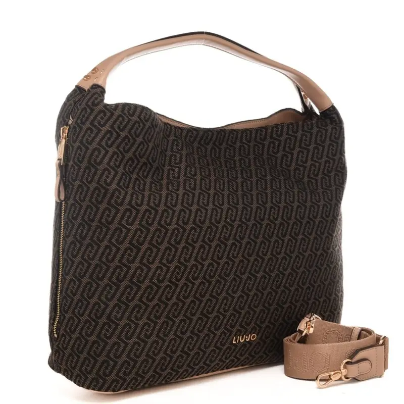 borsa tote da donna con stampa con logo monogram all over testa di moro miniatura 3