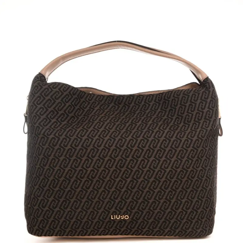 borsa tote da donna con stampa con logo monogram all over testa di moro