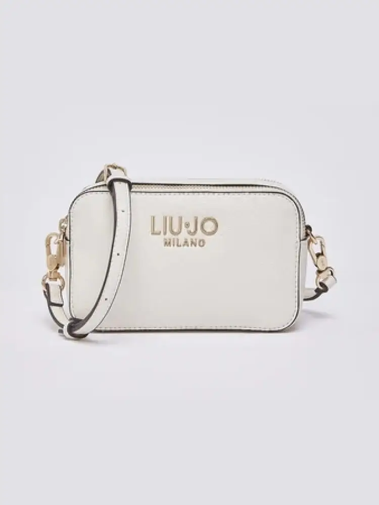 borsetta donna crema in ecopelle con maxi logo