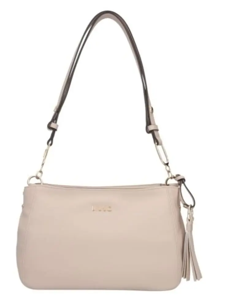 borsetta donna in similpelle color crema con logo dorato