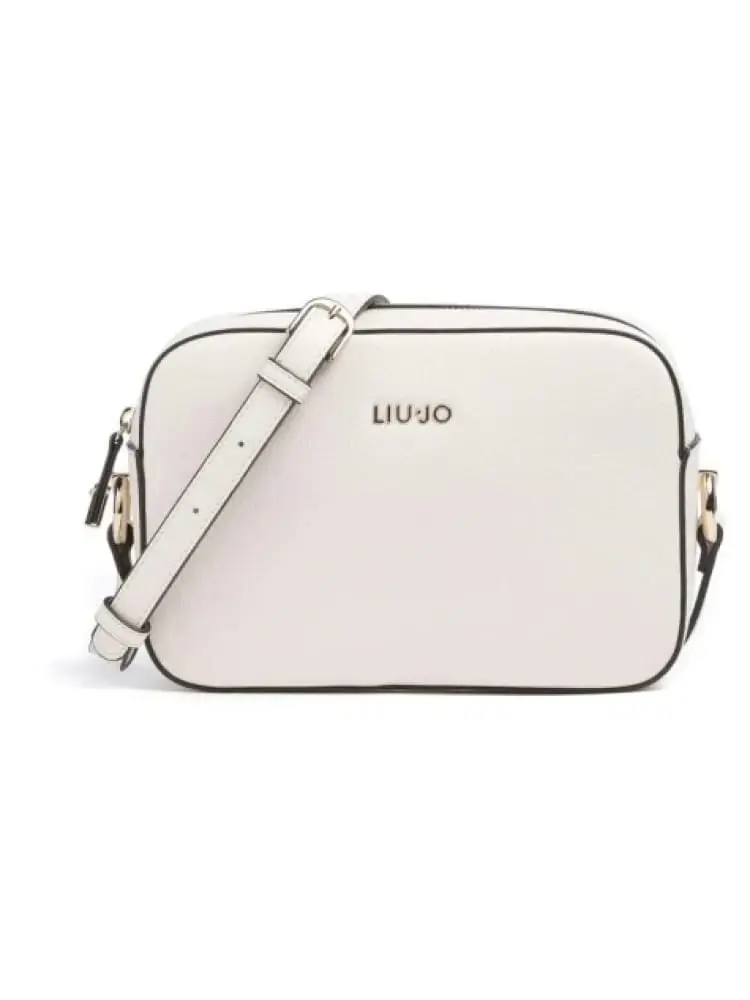 borsetta donna in similpelle color crema con logo dorato