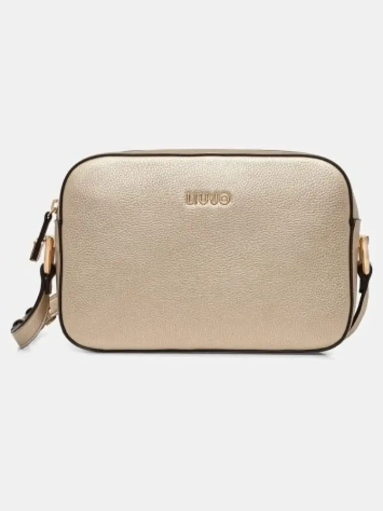 borsetta donna in similpelle dorata con logo dorato