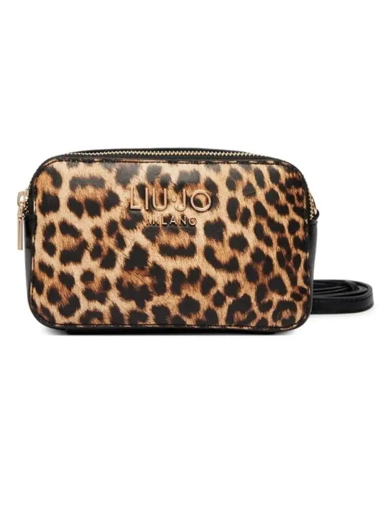 borsetta donna maculata con logo dorato