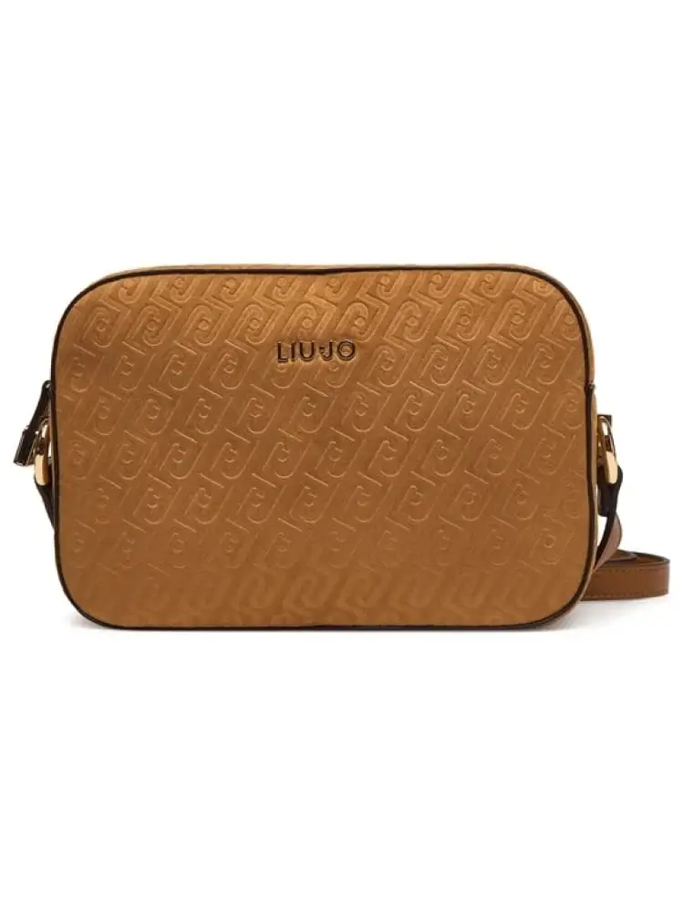 borsetta donna marrone in con logo dorato