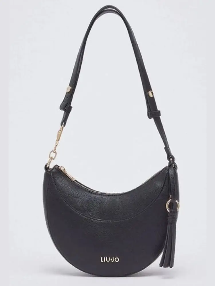 borsetta donna nera con logo dorato