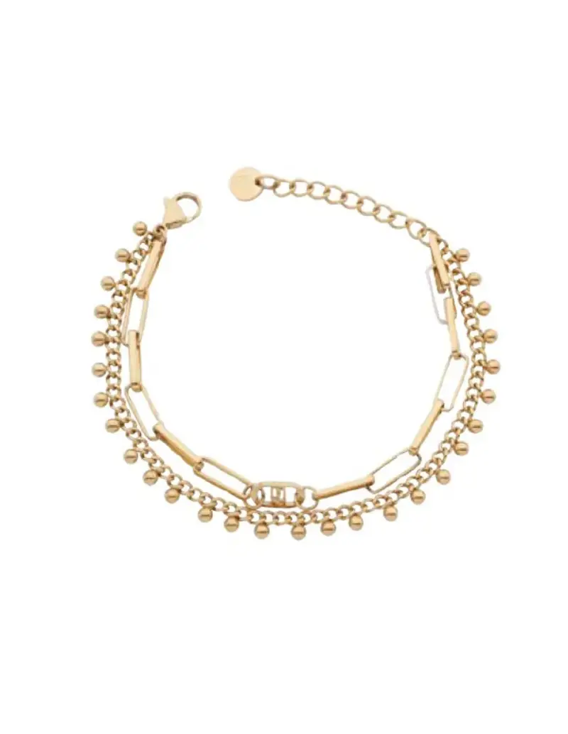 Bracciale doppio filo LIU-JO in acciaio dorato LJ3004