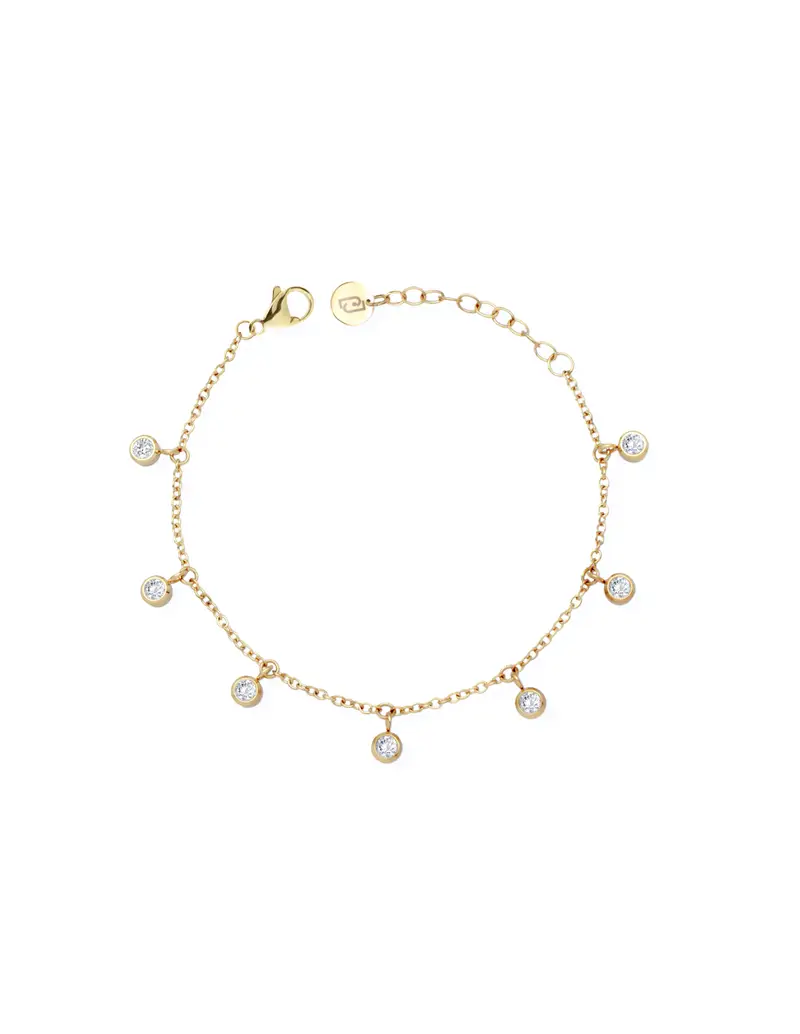 Bracciale LIU-JO LJ2924 in acciaio dorato con cristalli pendenti