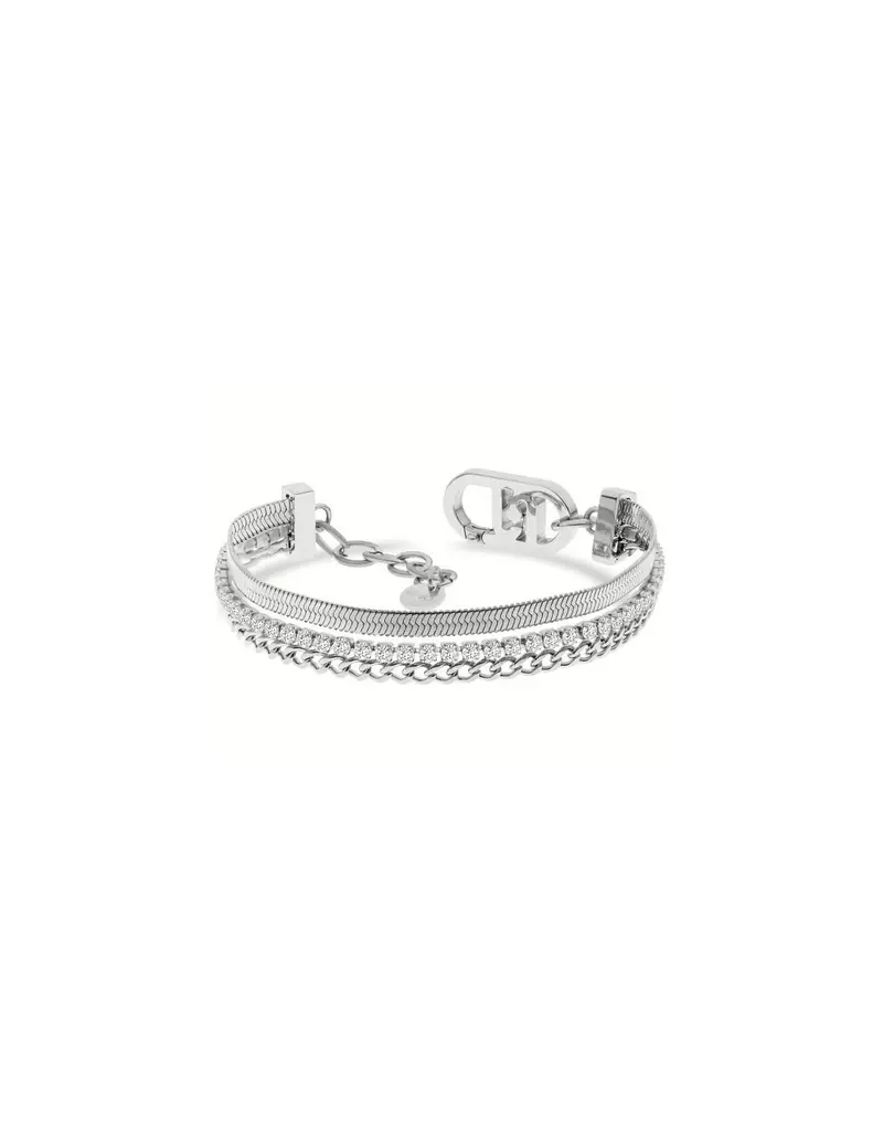 Bracciale multifilo LIU-JO in acciaio con cristalli LJ2646