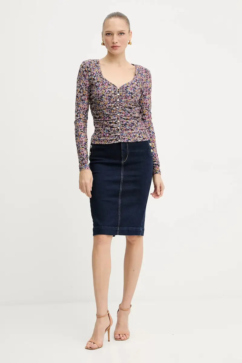 camicetta donna colore violetto MF5081 J3821 miniatura 2