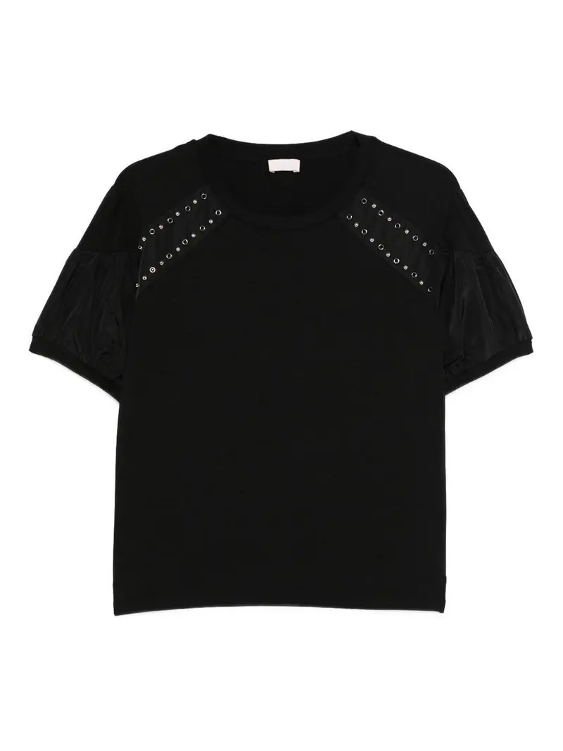 Camicia a maniche corte in cotone Nero