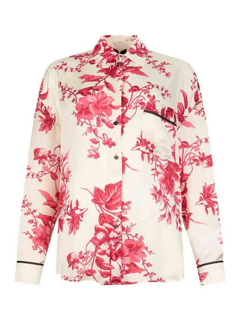 Camicia bianca a maniche lunghe Rosso