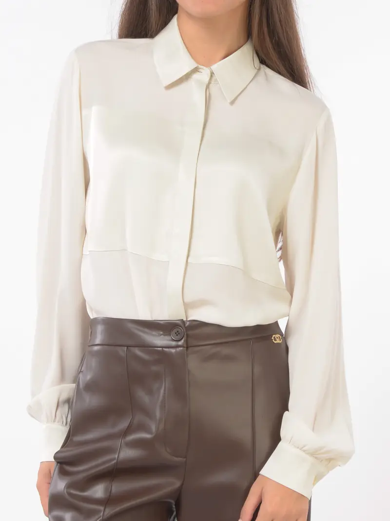 camicia da donna Liu Jo manica lunga doppia lavorazione BEIGE