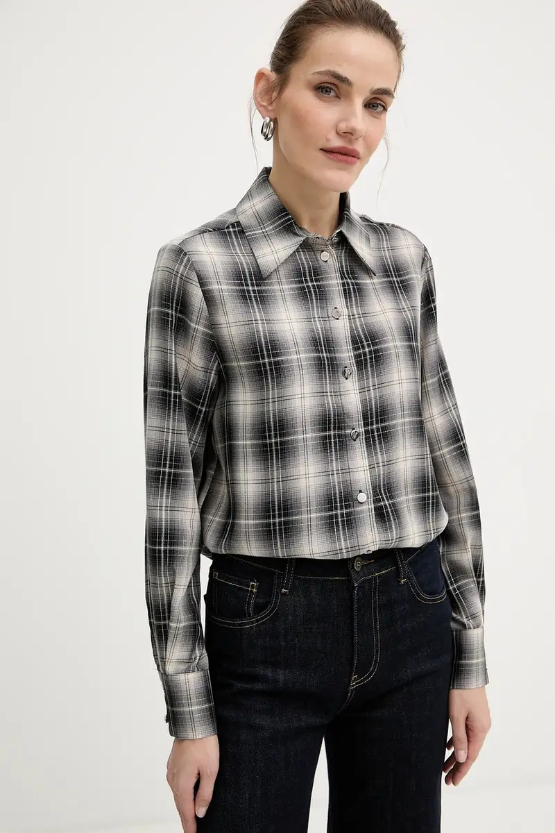 camicia donna colore nero MF5493 T107A miniatura 4