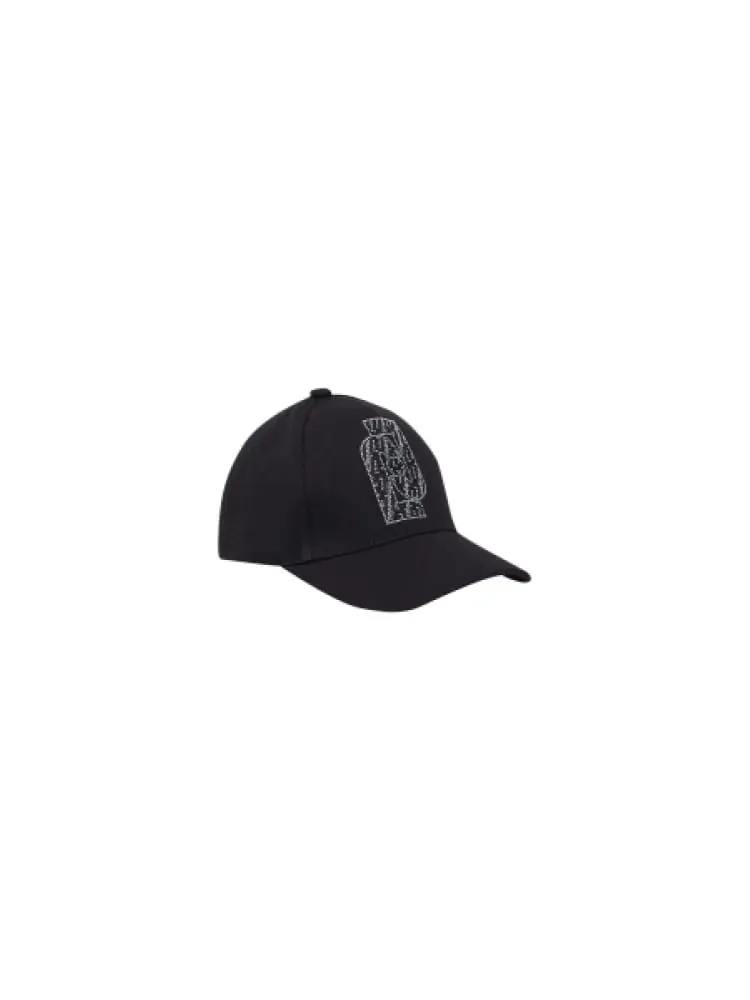 cappello junior nero con logo centrale
