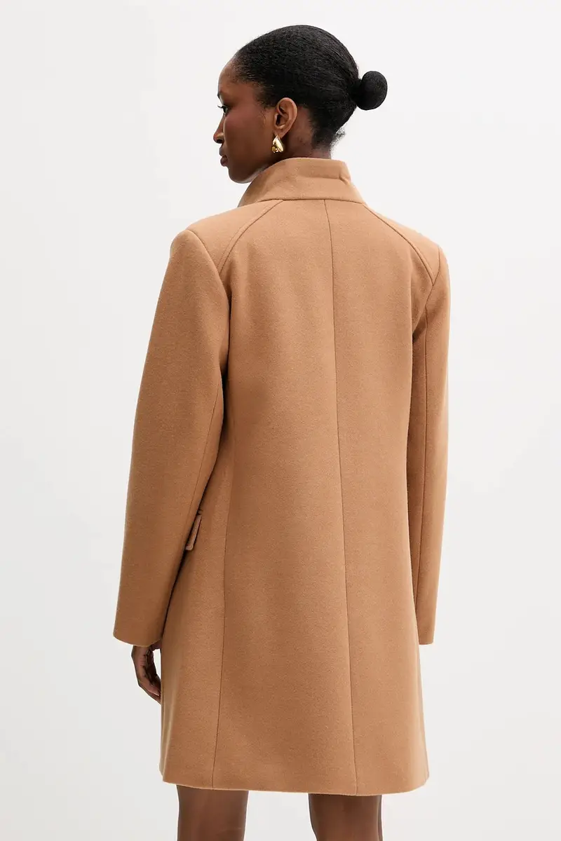 cappotto con aggiunta di lana colore marrone MF5119 J4873 miniatura 3