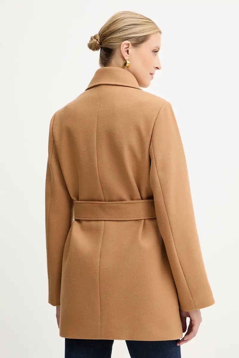 cappotto con aggiunta di lana colore marrone MF5120 J4873 miniatura 3