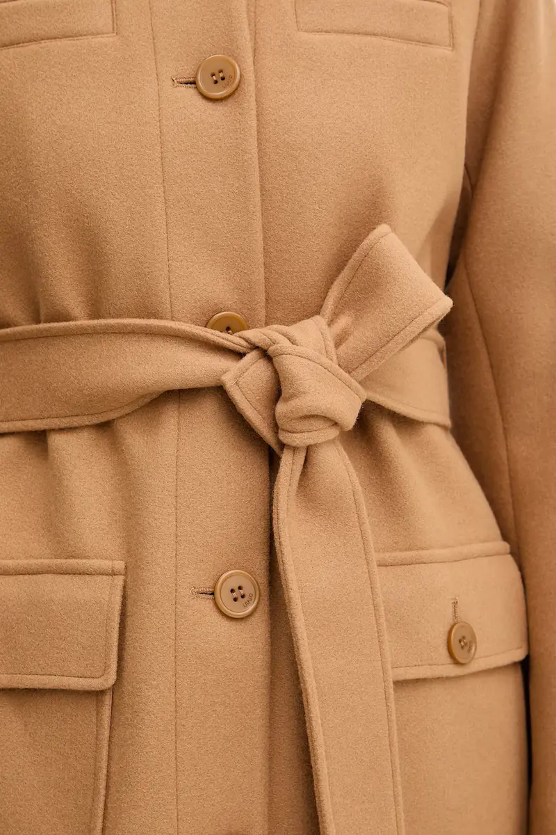 cappotto con aggiunta di lana colore marrone MF5120 J4873 miniatura 5