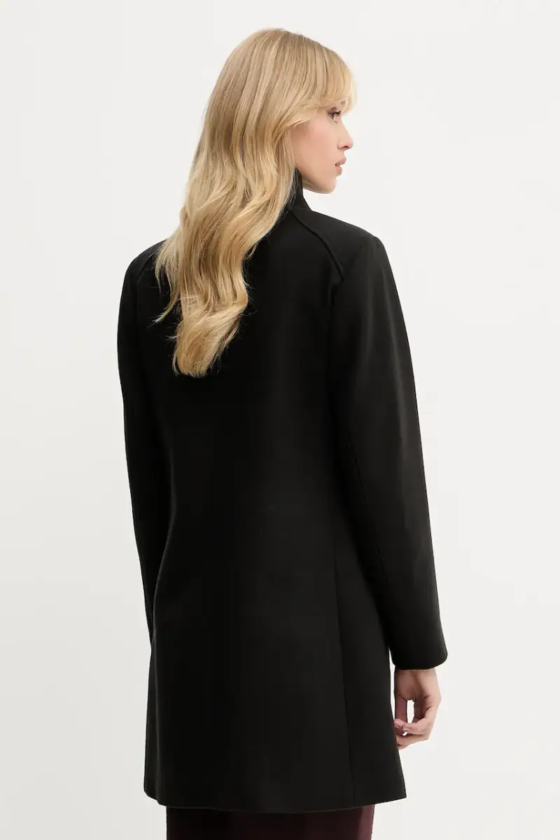 cappotto con aggiunta di lana colore nero MF5119 J4873 miniatura 3