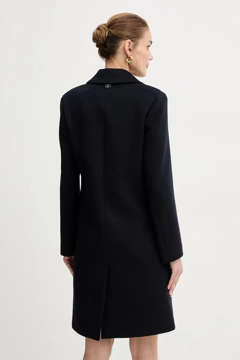 cappotto con lana colore blu navy MF5149 T165A miniatura 3