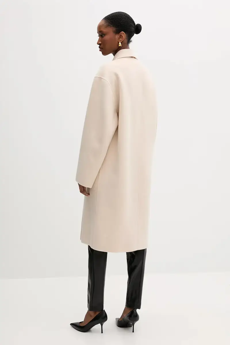 cappotto in lana colore beige MF5025 T4627 miniatura 3