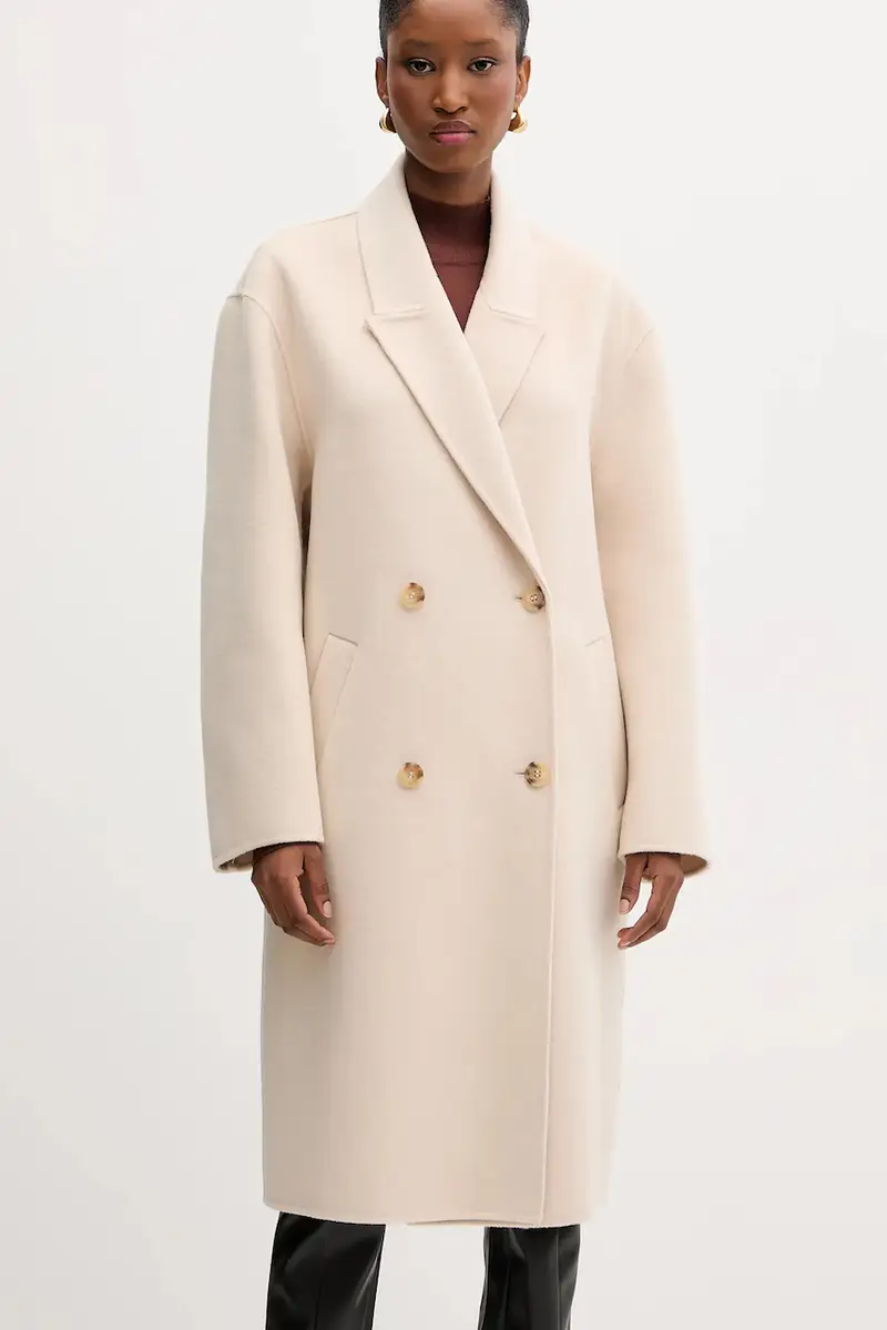 cappotto in lana colore beige MF5025 T4627 miniatura 4