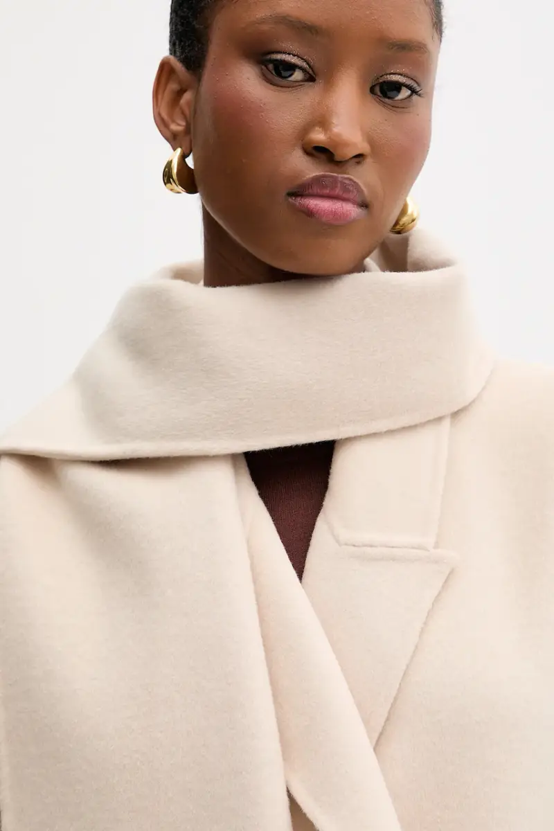 cappotto in lana colore beige MF5025 T4627 miniatura 5