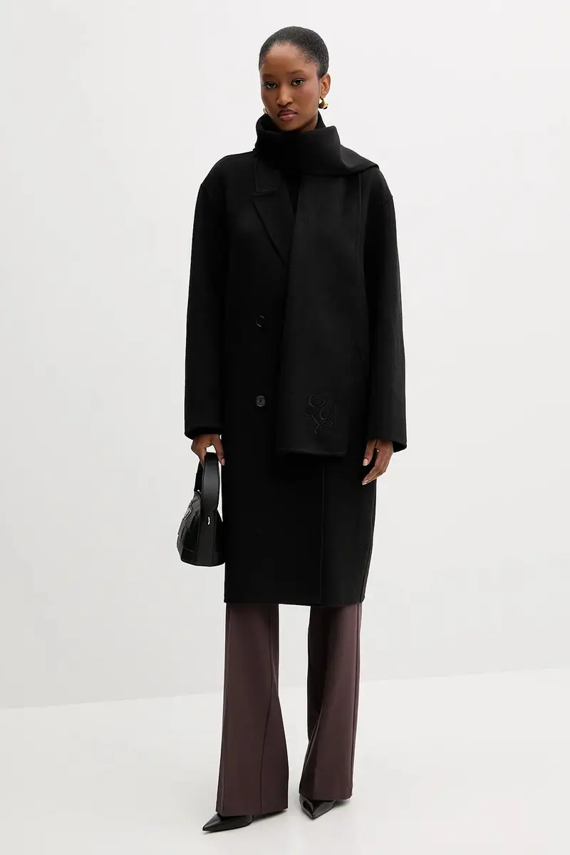 cappotto in lana colore nero MF5025 T4627 miniatura 2