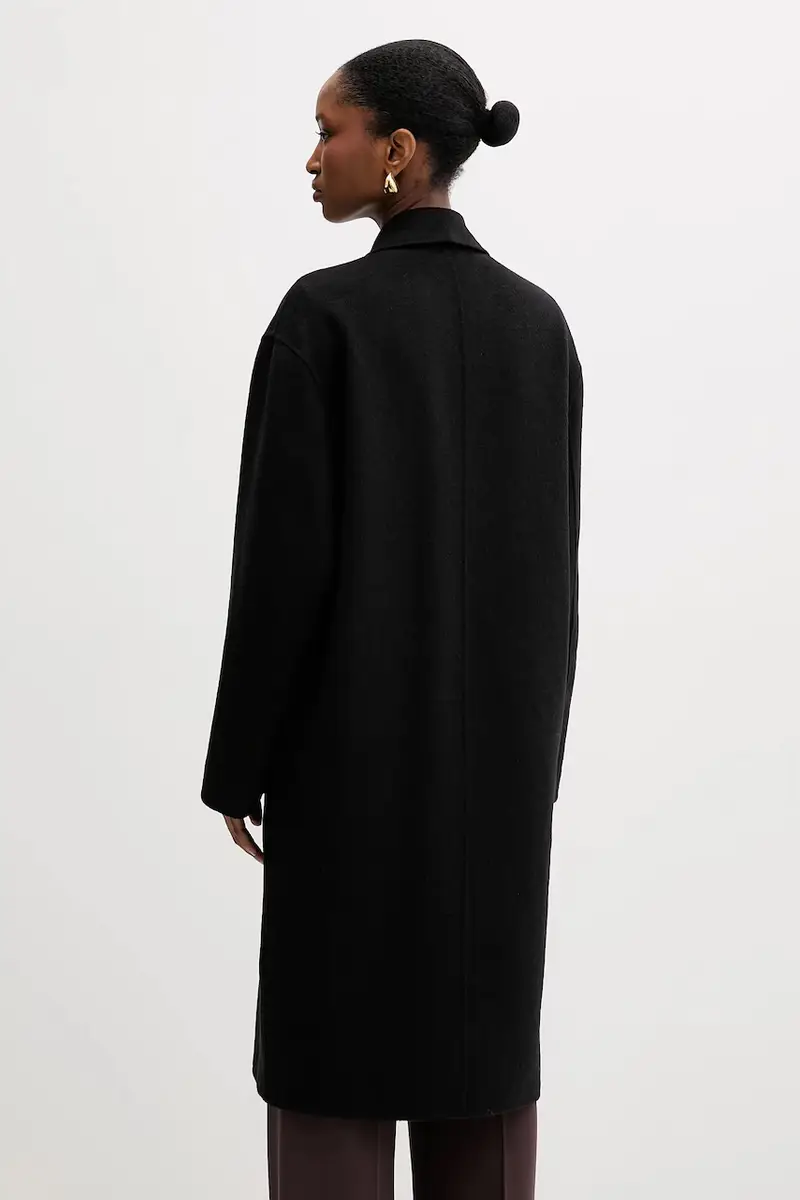 cappotto in lana colore nero MF5025 T4627 miniatura 3