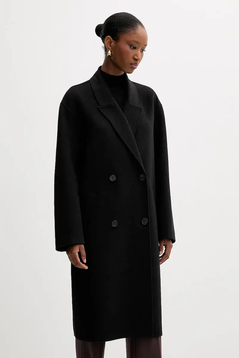 cappotto in lana colore nero MF5025 T4627 miniatura 4