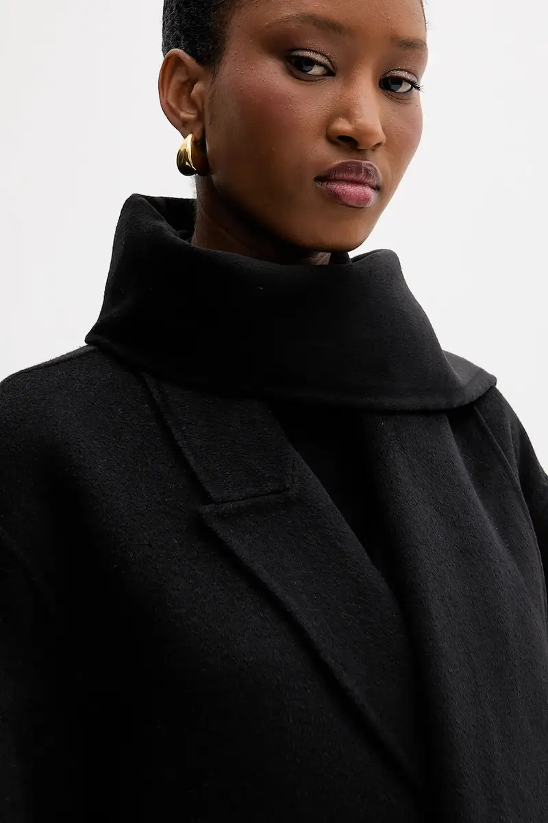 cappotto in lana colore nero MF5025 T4627 miniatura 5